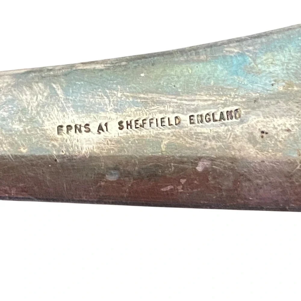 Vintage EPNS A1 Sheffield‎ England Silver Plated Soup Ladle Patina 11in
